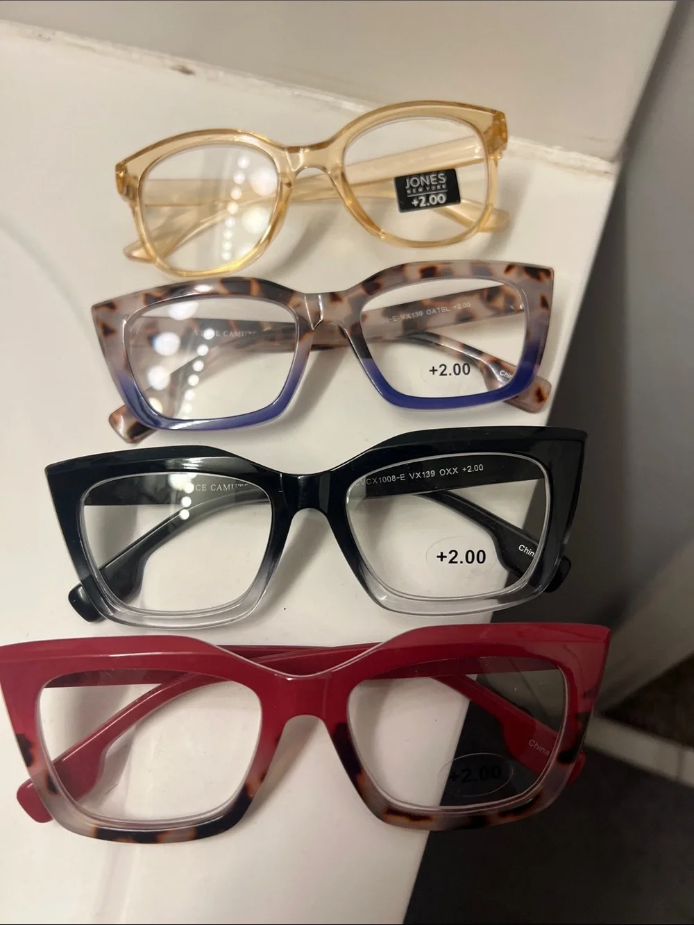 Assorted Women's Fashion Eyeglass Frames - Clear, Tortoise, Black & Red